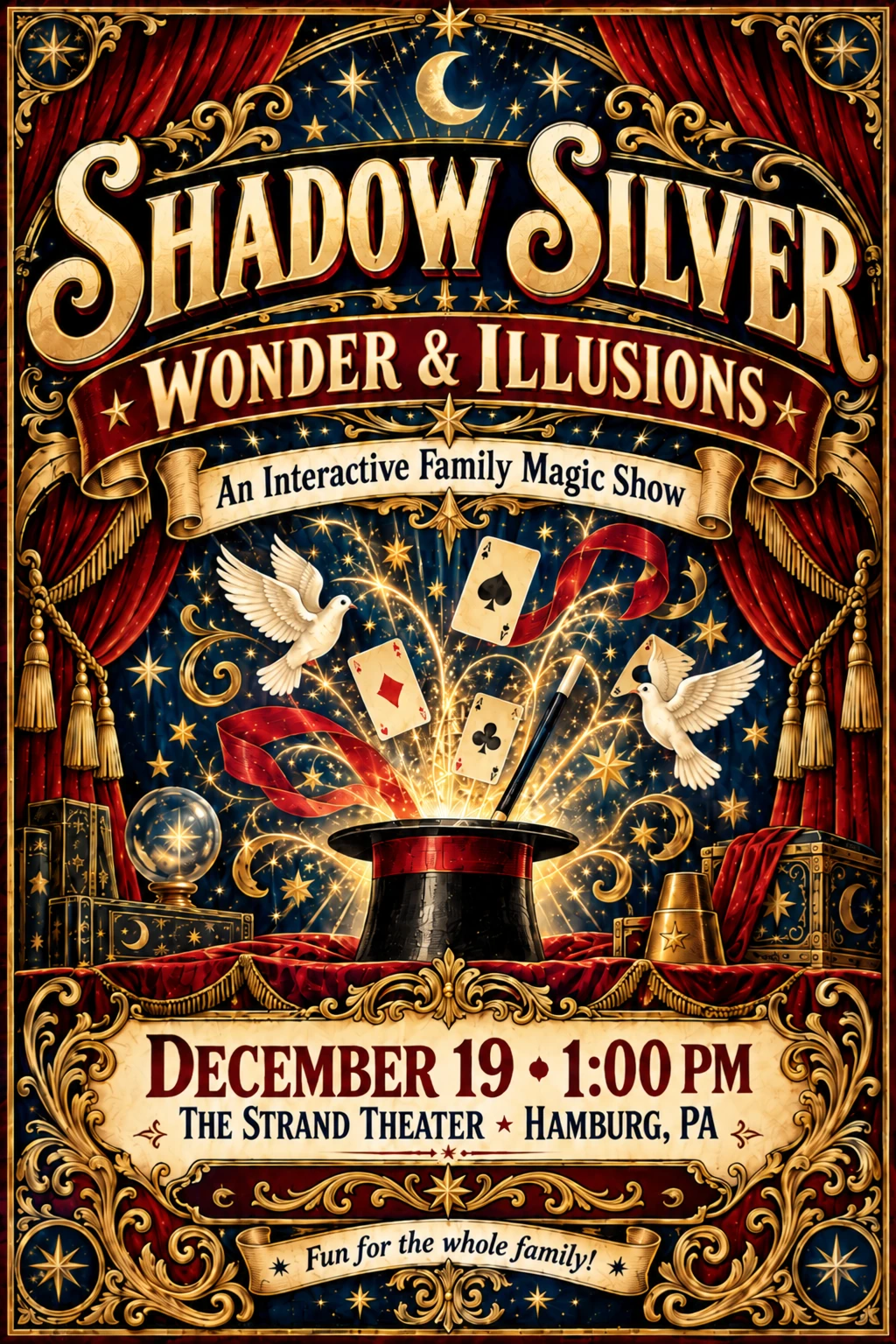 Shadow Silver: Wonder & Illusions — December 19 at 1:00 PM, Strand Theater, Hamburg PA